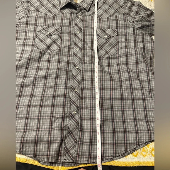 Vintage Wrangler Pearl Snap Shirt Weatern Fashion Plaid button up 2XL - Picture 5 of 6